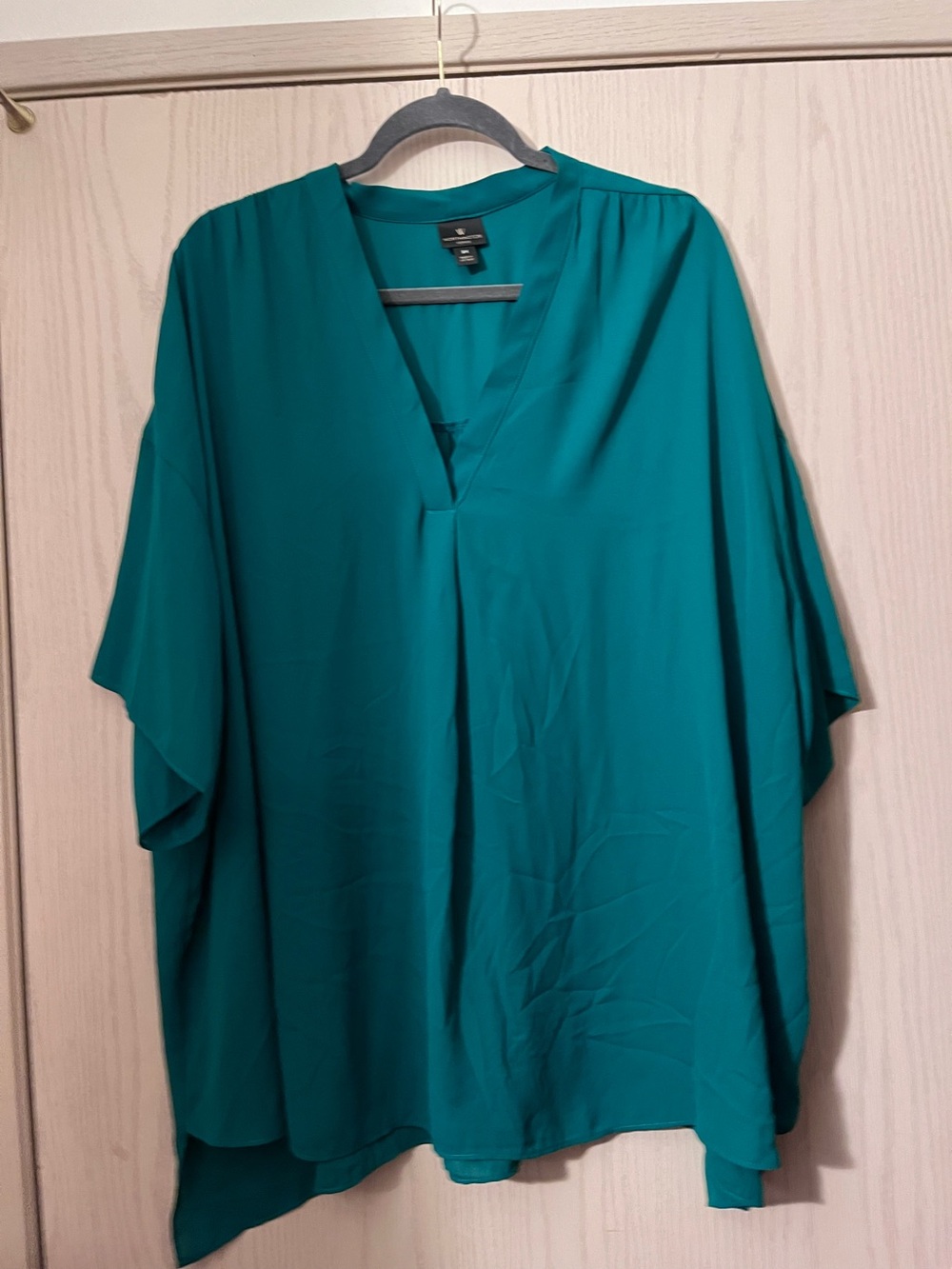 Worthington Teal V-Neck Flowing Blouse